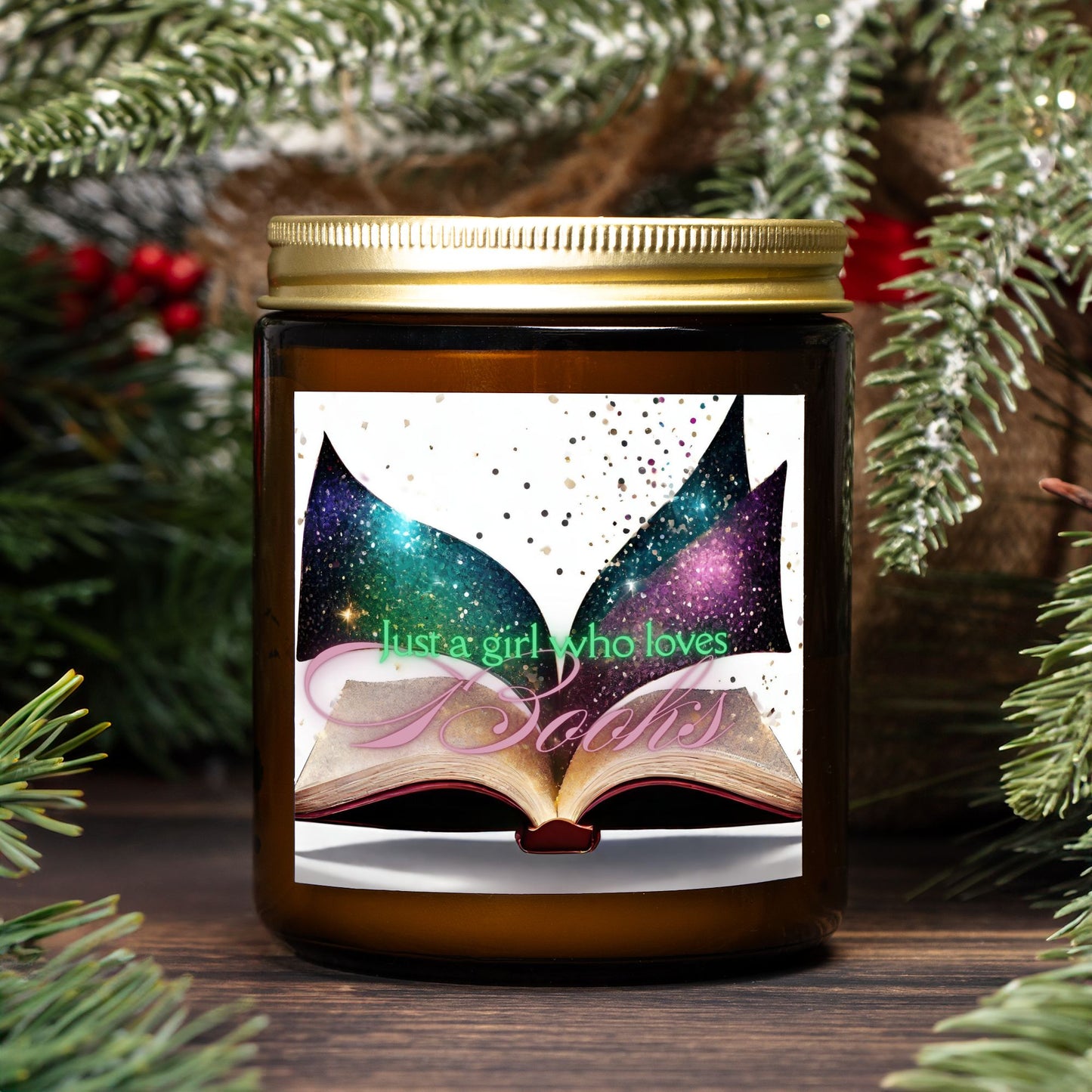 Just A Girl Who Loves Books Amber Jar Candle 9oz